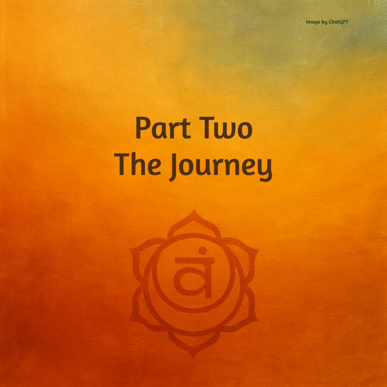 Abstract artwork featuring the orange sacral chakra symbol near the bottom, fading upward into golden yellow and a hint of green, symbolizing the journey from emotional wounding toward the first steps of healing.